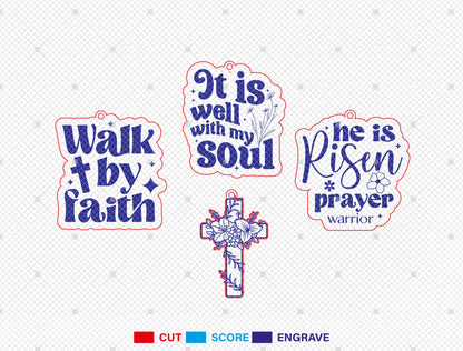 Christian Keychain SVG Bundle Bible Verse 12 Designs for Glowforge