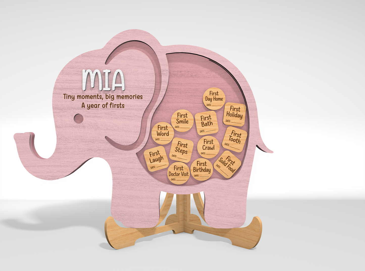Baby Milestone Memory Bank SVG Laser Cut File for Glowforge