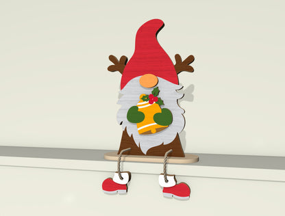 Christmas Gnome Shelf Sitter Laser Cut File | Ready to Cut | Glowforge, xTool, LightBurn, etc.