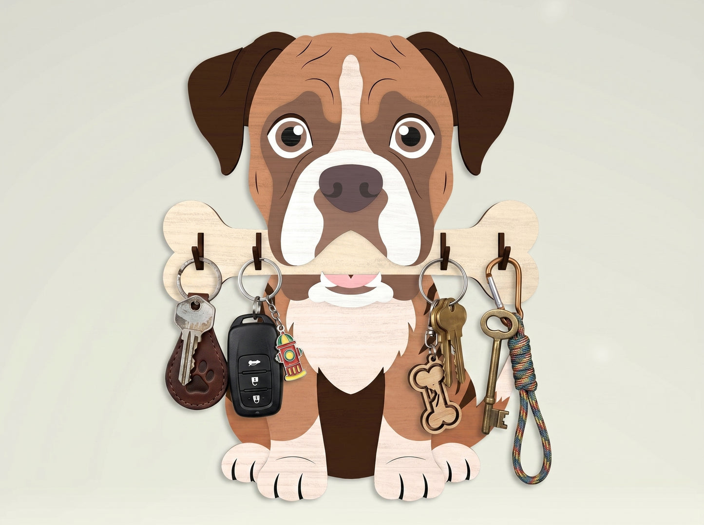 Personalized Dog Key Holder SVG Bundle for Glowforge and LightBurn