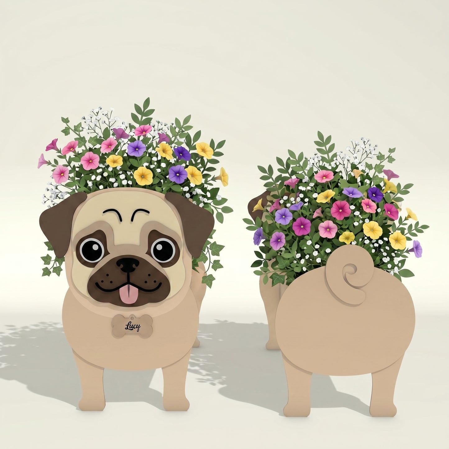 Personalized Dog Flower Vase SVG Bundle for Glowforge and LightBurn