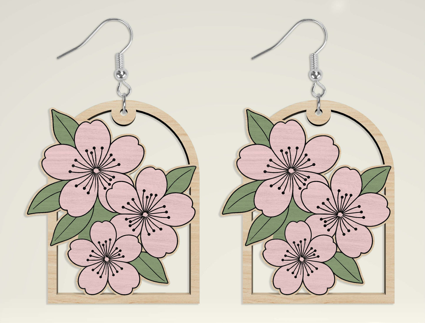 Floral Earring SVG Bundle Laser Cut File for xTool and Glowforge