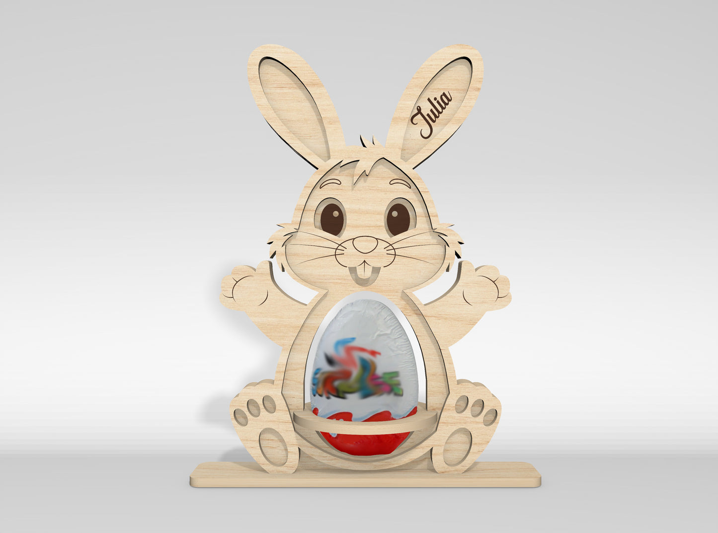 Easter Bunny Kinder Egg Holder SVG 12 Designs Laser Cut for LightBurn and xTool
