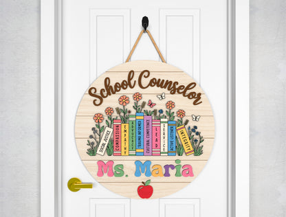 Personalized School Counselor Door Hanger SVG for xTool and Glowforge