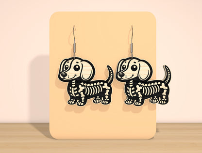Skeleton Dog Earrings SVG Bundle for Glowforge xTool LightBurn