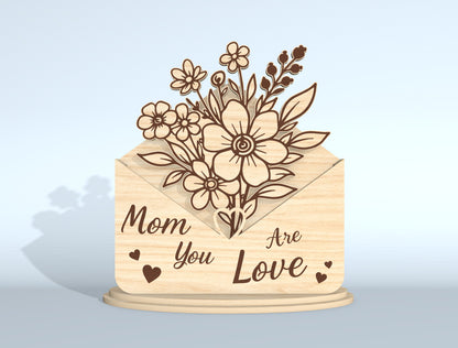 Floral Envelope Stand Sign SVG Bundle for Glowforge and xTool