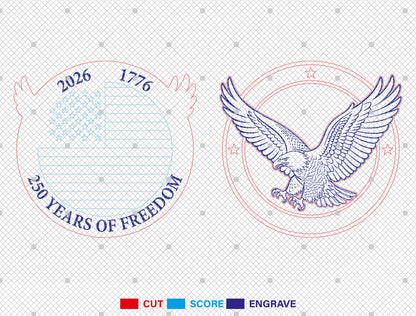 America 250 Door Hanger SVG Bundle for Glowforge and xTool