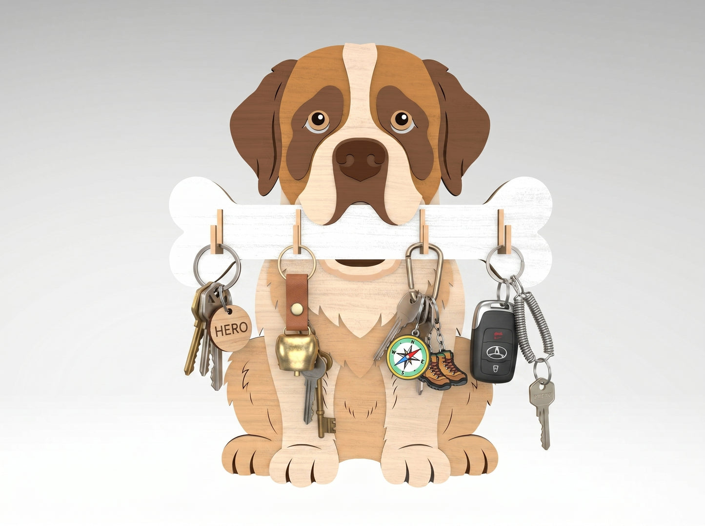 Dog Key Holder SVG Bundle for xTool, Glowforge, or LightBurn