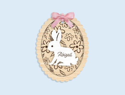 Personalized Bunny Chick Ornament SVG Bundle 16 Designs for Glowforge