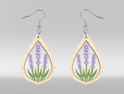 Floral Earring SVG Bundle Laser Cut File for xTool and Glowforge