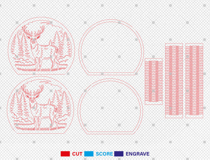 Wildlife Round Lantern SVG Bundle Laser Cut File for Glowforge and LightBurn