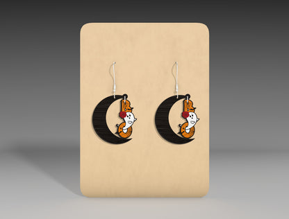 Halloween Moon Earrings SVG Bundle 12 Designs for Glowforge LightBurn xTool