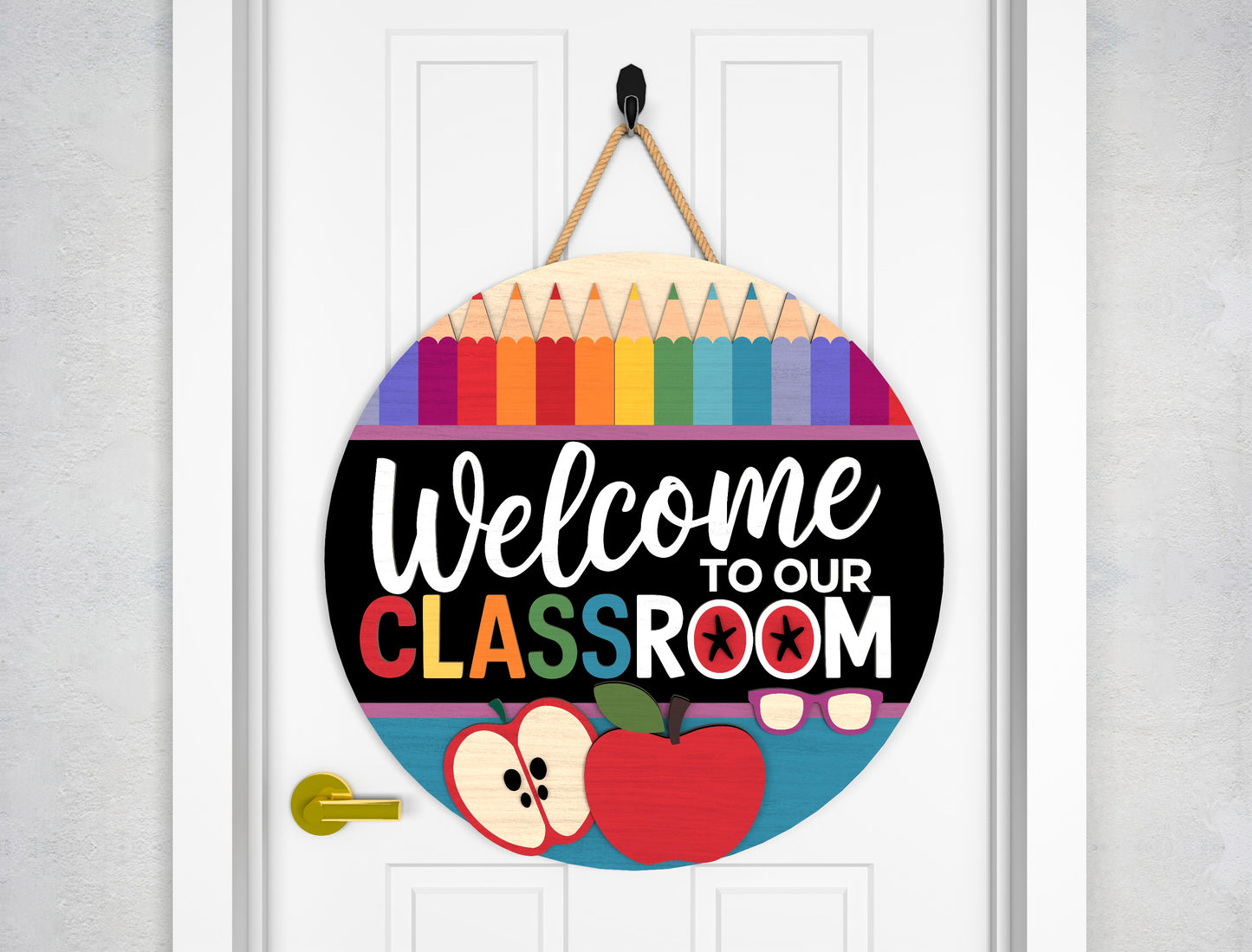 Classroom Door Hanger SVG Laser Cut File for Glowforge and xTool