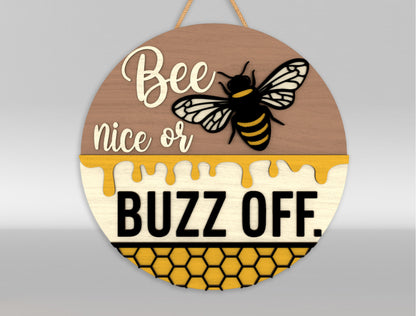 Bee Welcome Door Hanger SVG Bundle for Glowforge and xTool