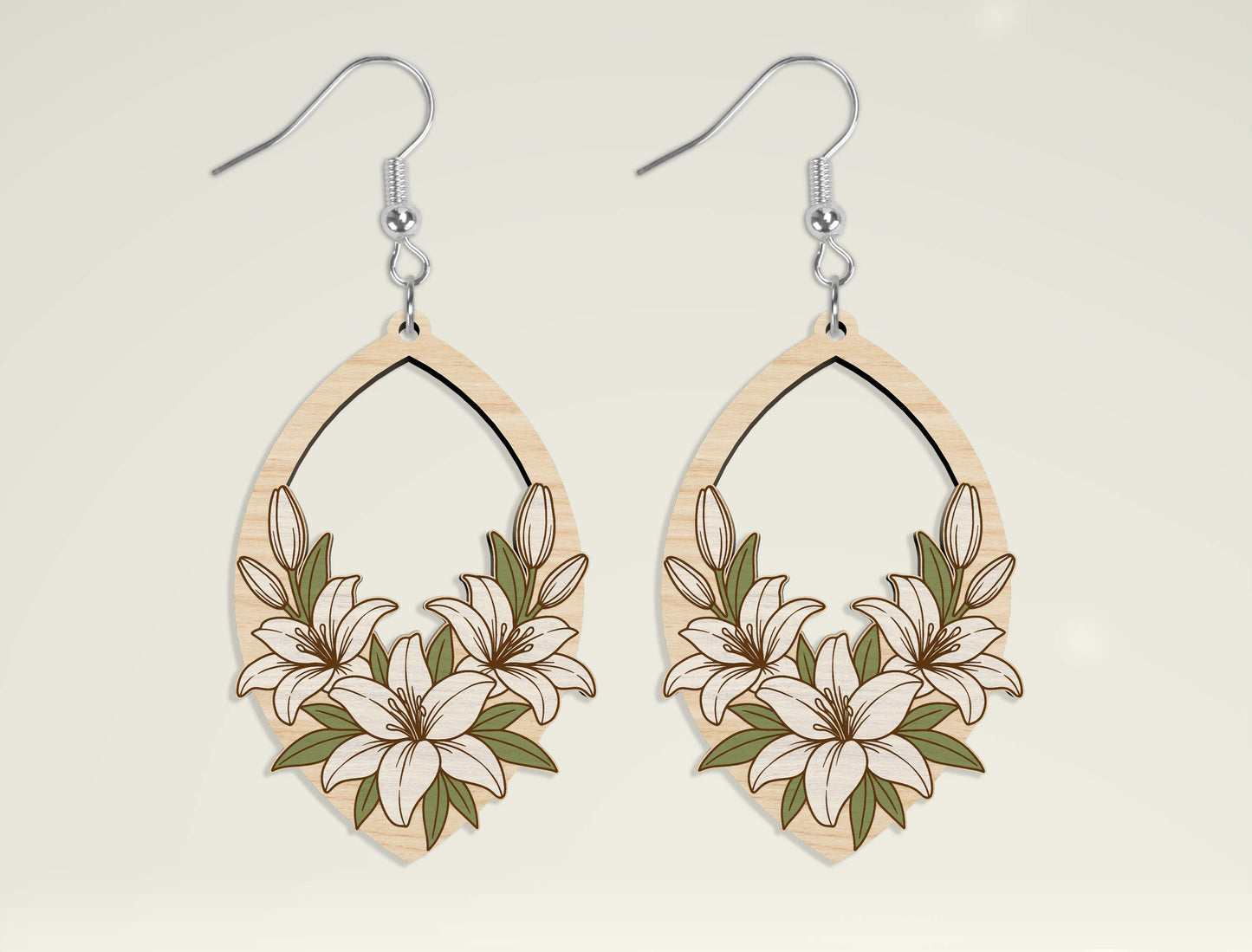 Floral Teardrop Earring SVG Bundle for Glowforge and LightBurn