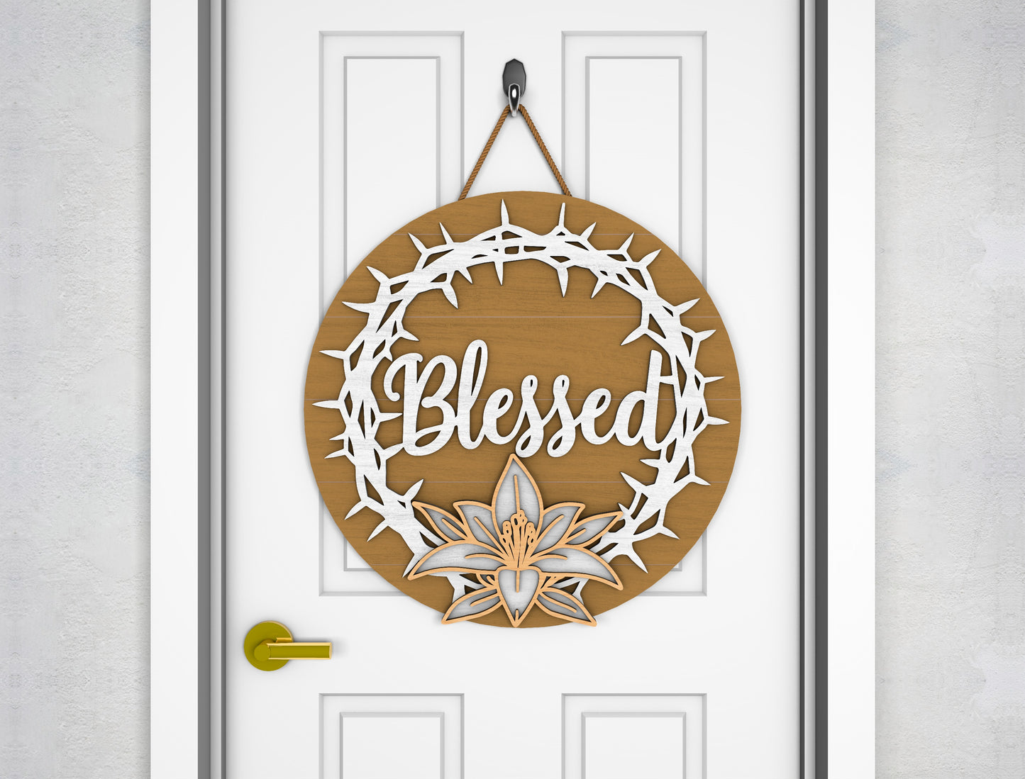 Christian Easter Door Sign SVG Faith Bundle 5 Designs for LightBurn and xTool