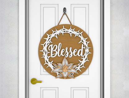 Christian Easter Door Sign SVG Faith Bundle 5 Designs for LightBurn and xTool