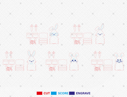 Personalized Easter Bunny Basket SVG Bundle for LightBurn and xTool
