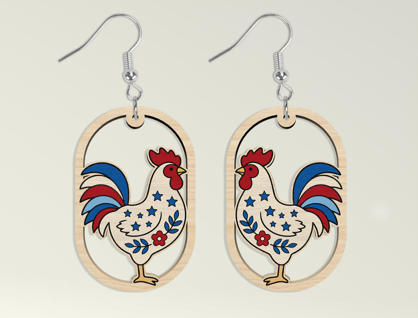 Patriotic Teardrop Earring SVG Bundle Laser Cut File for Glowforge
