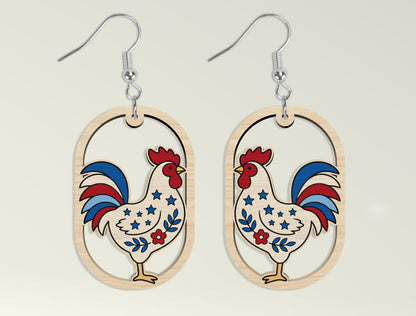 Patriotic Teardrop Earring SVG Bundle Laser Cut File for Glowforge