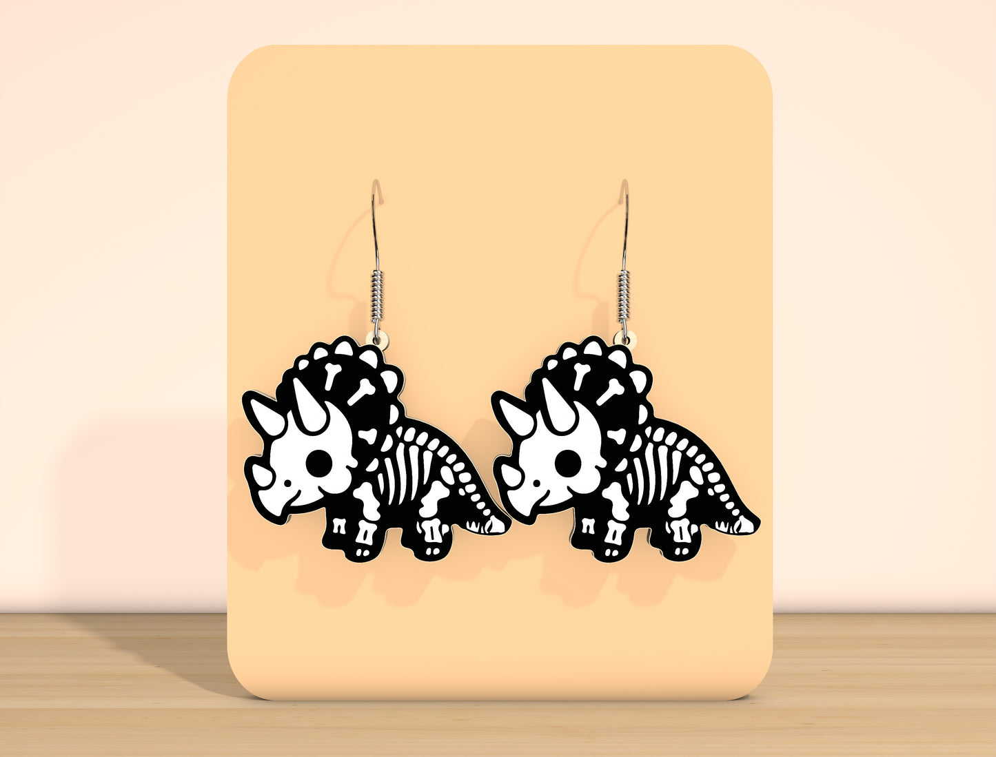Halloween Animal Skeleton Earrings SVG Bundle Laser Cut File | 10 Spooky Animal Designs | Gothic Jewelry Style | Glowforge, xTool, LightBurn, etc.