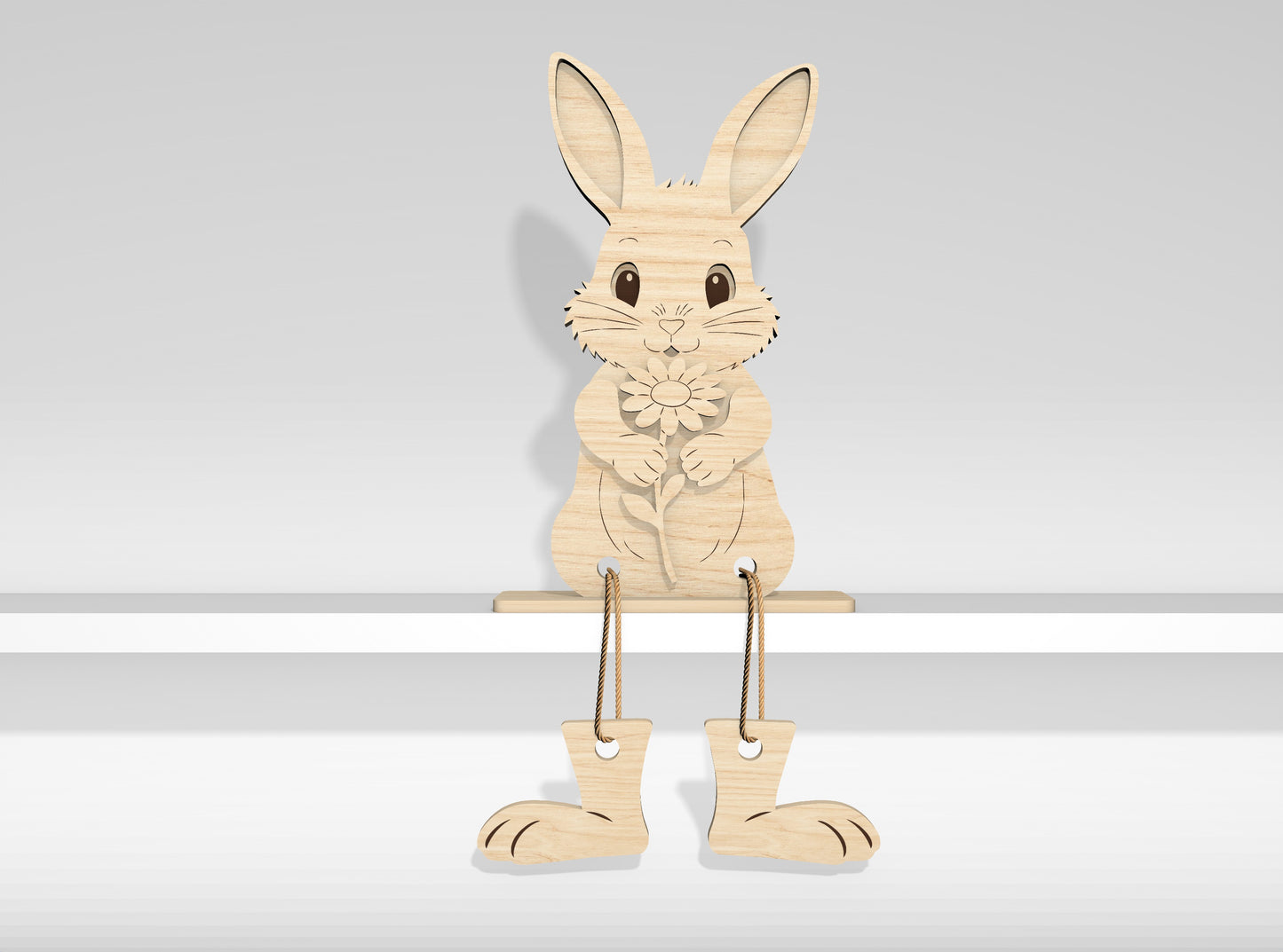 12 Easter Bunny Shelf Sitters SVG Laser Cut File for Glowforge and xTool