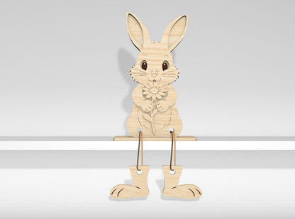 12 Easter Bunny Shelf Sitters SVG Laser Cut File for Glowforge and xTool