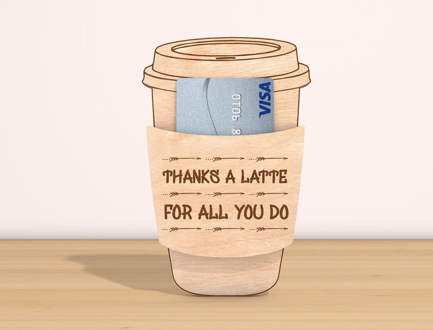 Teacher Coffee Cup Card Holder SVG Bundle Laser Cut File for Glowforge and xTool