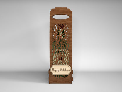 Wooden Wine Bottle Gift Box Bundle SVG Laser Cut File for xTool and Glowforge