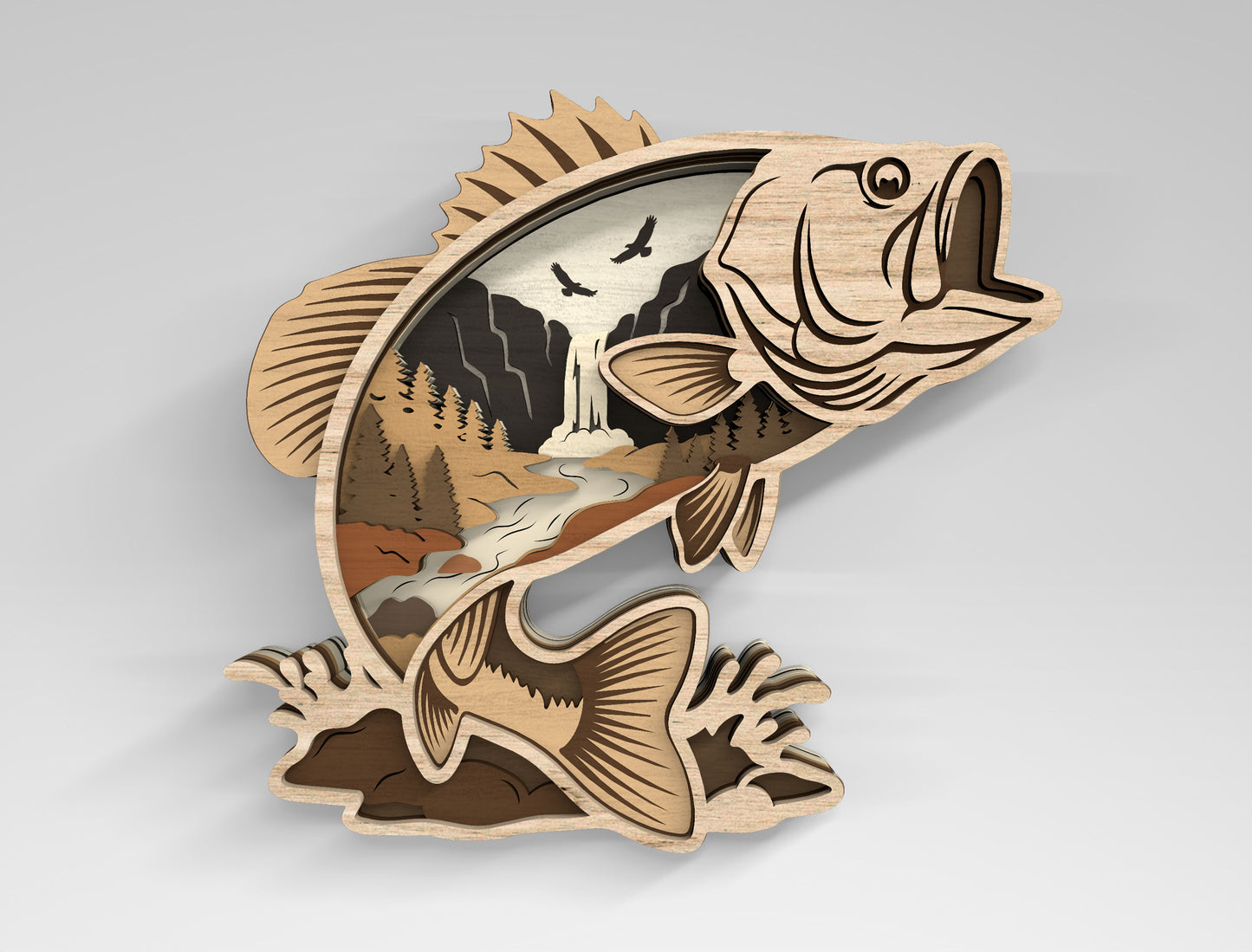 Fish SVG Bundle for Glowforge xTool LightBurn Multilayer Laser Cut File