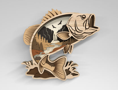 Fish SVG Bundle for Glowforge xTool LightBurn Multilayer Laser Cut File