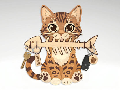 Cat Breed Key Holder SVG Bundle for xTool and Glowforge