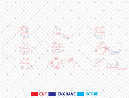 Personalized Safari Baby Name Sign SVG Bundle for Glowforge and xTool