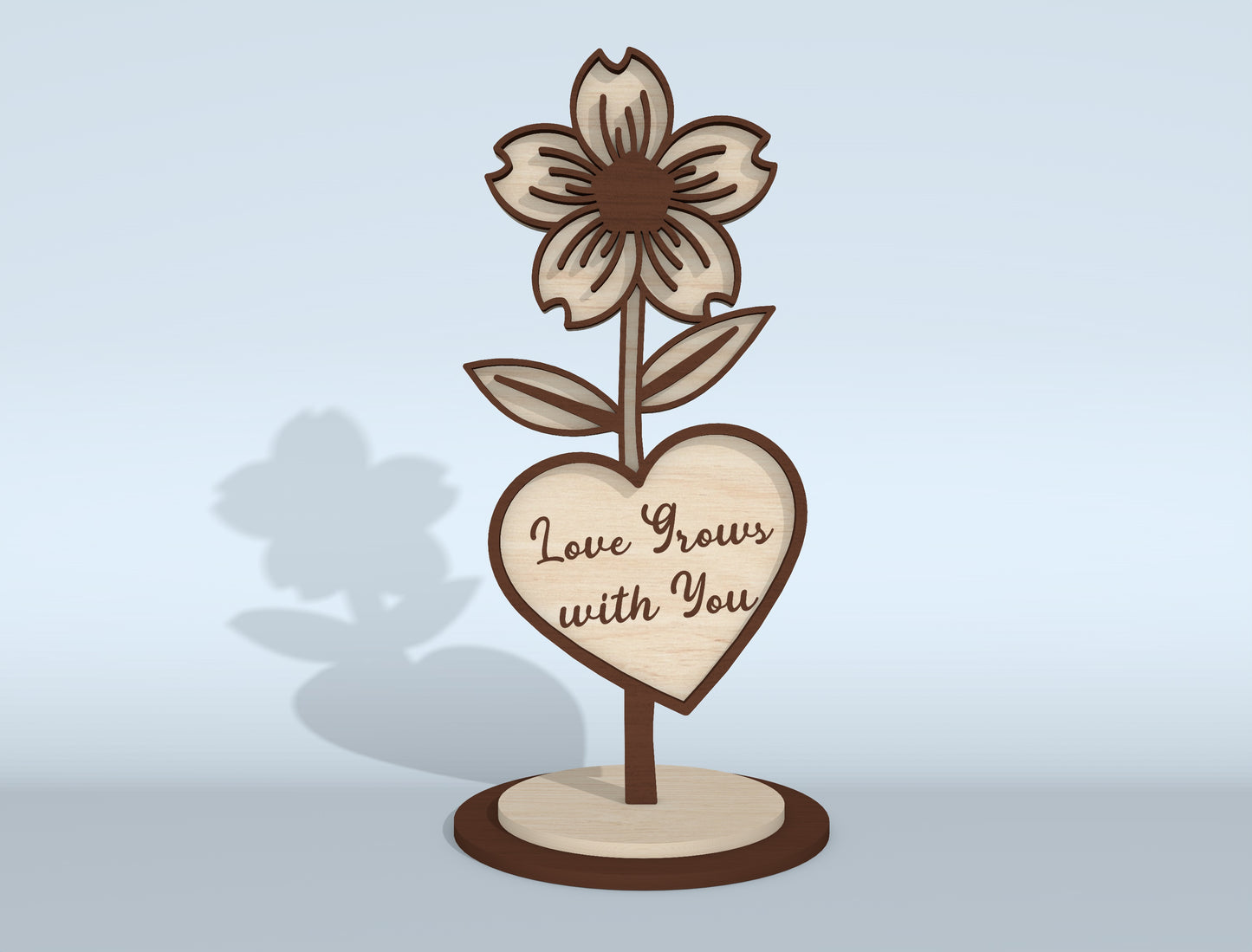 Mother's Day Flower Heart Sign SVG Bundle 16 Designs for LightBurn