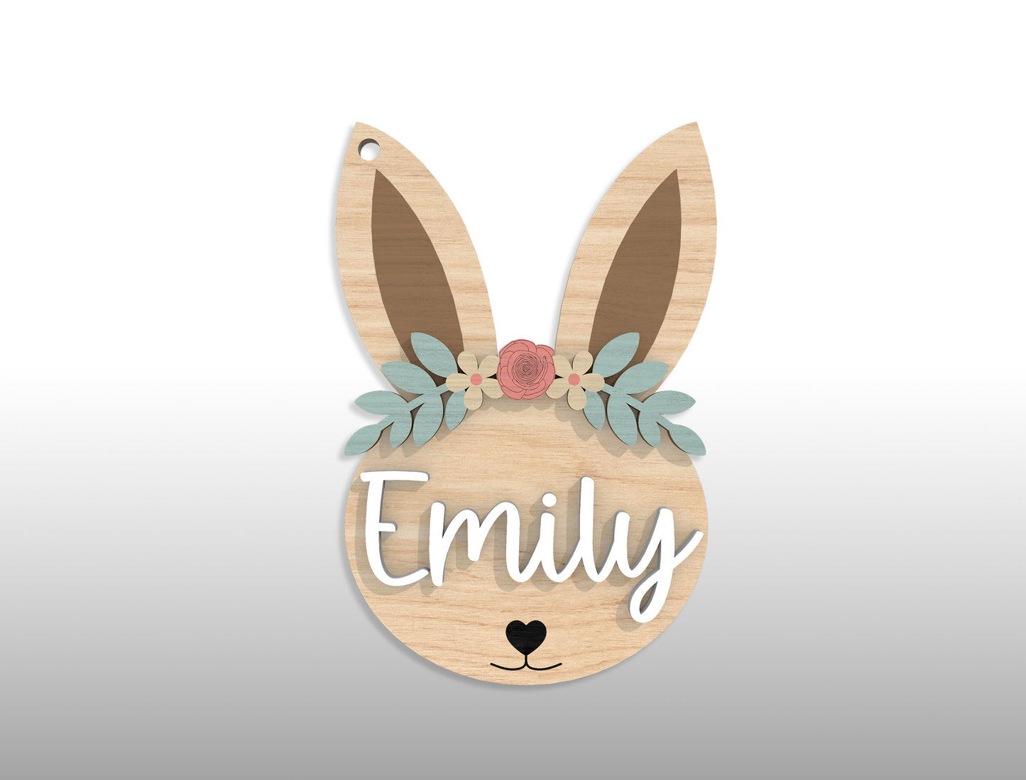 Personalized Easter Bunny Name Tag SVG 18 Designs for Glowforge and xTool