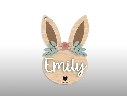 Personalized Easter Bunny Name Tag SVG 18 Designs for Glowforge and xTool