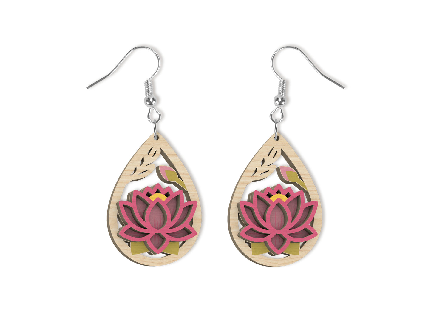 Floral Teardrop Earring SVG Bundle Spring Flower Jewelry Laser Cut File for xTool and Glowforge