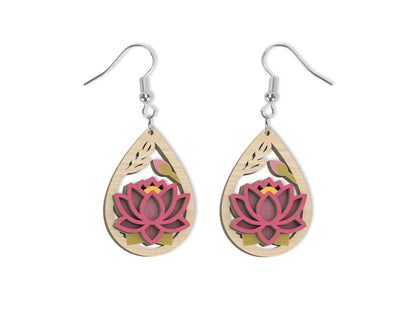 Floral Teardrop Earring SVG Bundle Spring Flower Jewelry Laser Cut File for xTool and Glowforge