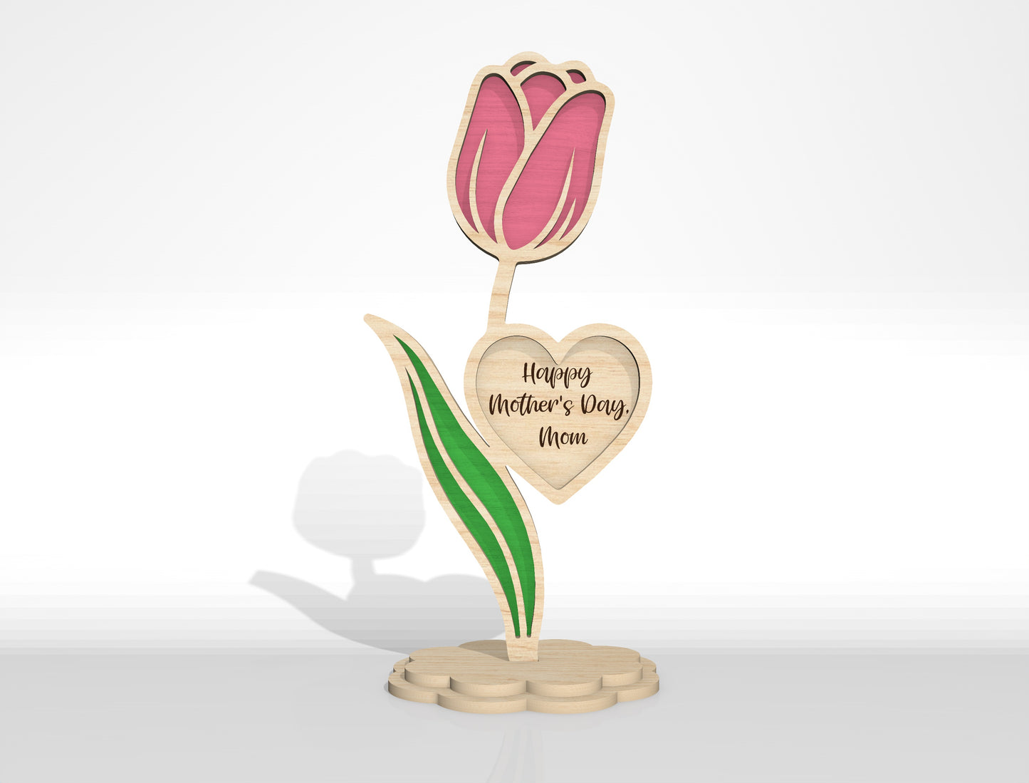 Floral Heart Stand SVG Bundle Layered Flower for xTool