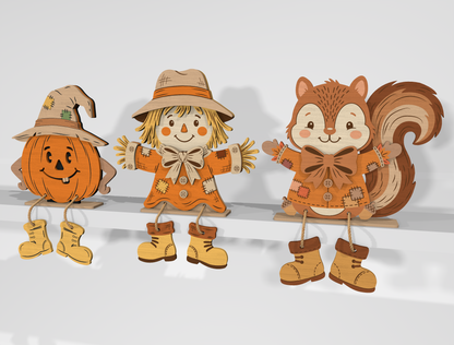 Thanksgiving Fall Shelf Sitter SVG Bundle for Glowforge xTool LightBurn 10 Designs