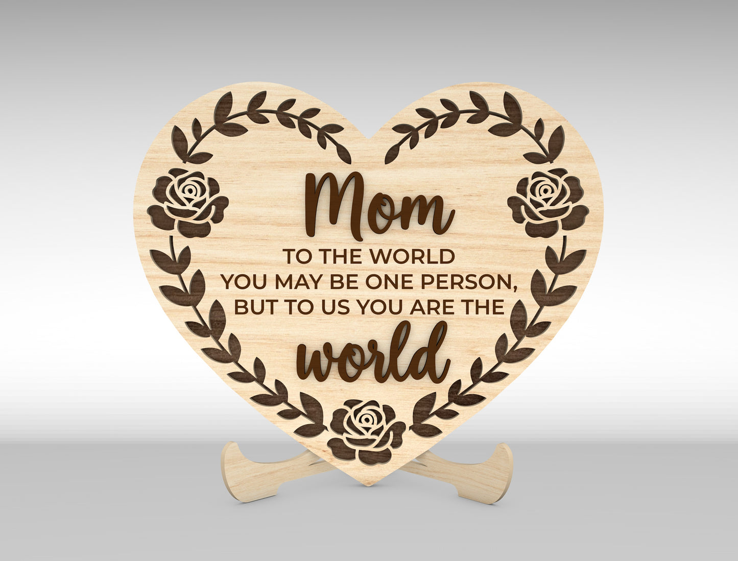 Mom Quote Heart Sign SVG Bundle Mother's Day for Glowforge and xTool