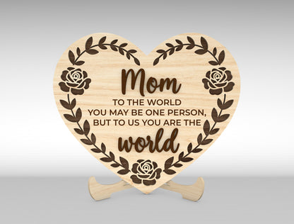 Mom Quote Heart Sign SVG Bundle Mother's Day for Glowforge and xTool