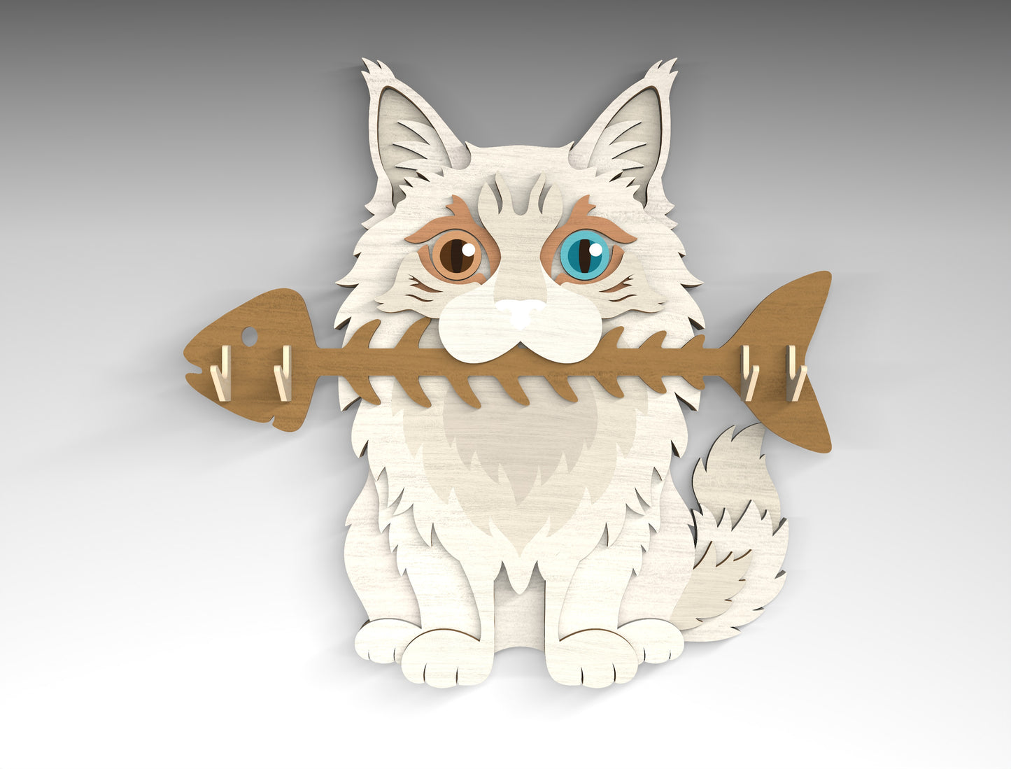 Cat Breed Key Holder SVG Bundle for Glowforge and LightBurn