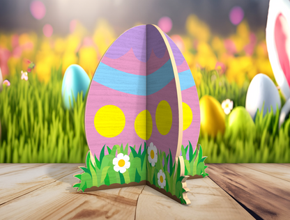 Easter Egg Stand SVG Freestanding Egg Ornament Spring for LightBurn