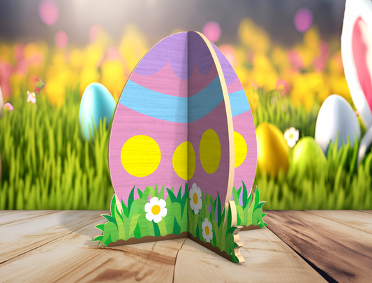 Easter Egg Stand SVG Freestanding Egg Ornament Spring for LightBurn