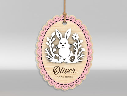 Easter Bunny Basket Tag SVG Bundle 18 Designs for Glowforge and xTool