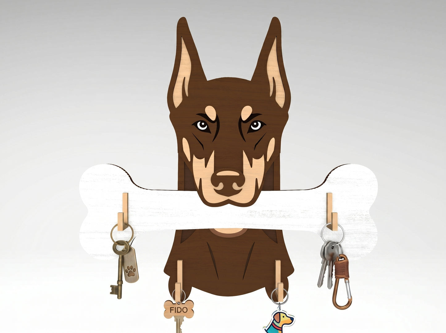 Dog Key Holder SVG Bundle for xTool, Glowforge, or LightBurn