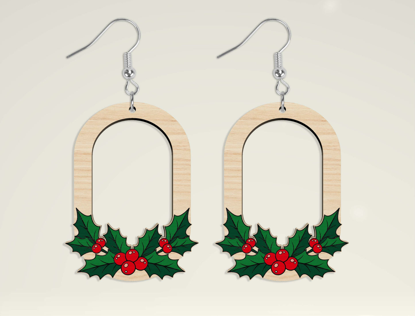 Teardrop Wooden Floral Dangle Earrings SVG Bundle for Glowforge and xTool