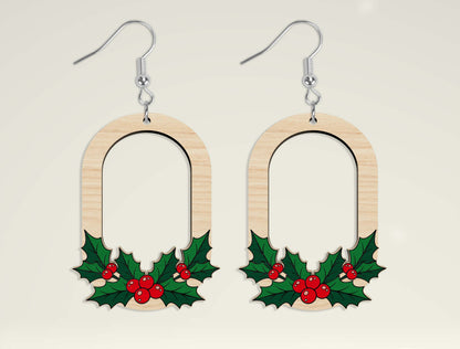 Teardrop Wooden Floral Dangle Earrings SVG Bundle for Glowforge and xTool