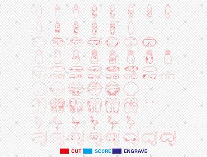 Summer Multilayer SVG Bundle for Glowforge and xTool